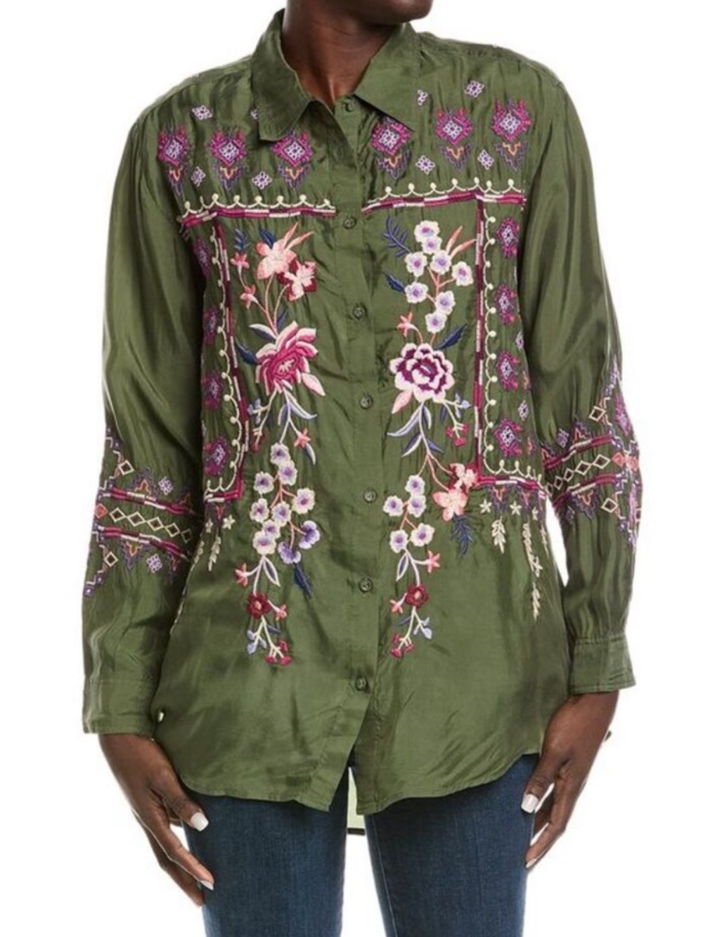 Johnny Was CURACAO OVERSIZED SHIRT TUNIC - Picture 2 of 11
